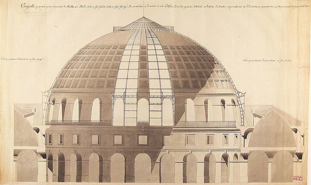 The architect Jakob Ignaz Hittorff’s drawing of the Bourse du Commerce’s cupola