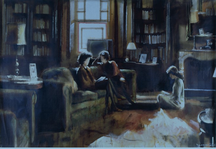 Читають листа, олія на полотні, 135 x 200 см, 1991